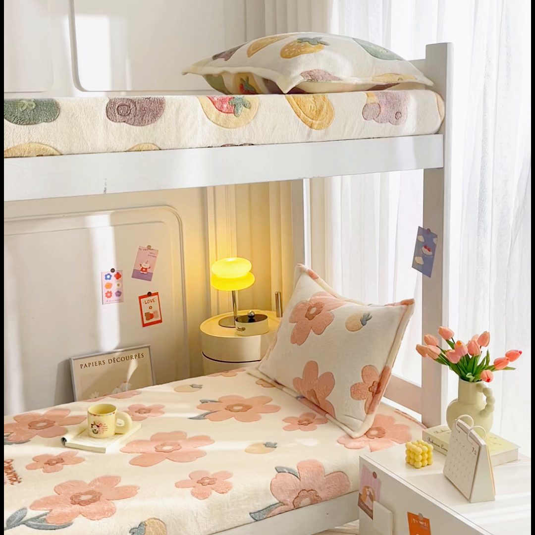 91家纺网 家纺一手货源 找家纺 （总）小叮当家纺仓储工厂店 【长期供货】2025新款雪花绒学生床单床笠单品床笠单件床笠【支持小批量定制】