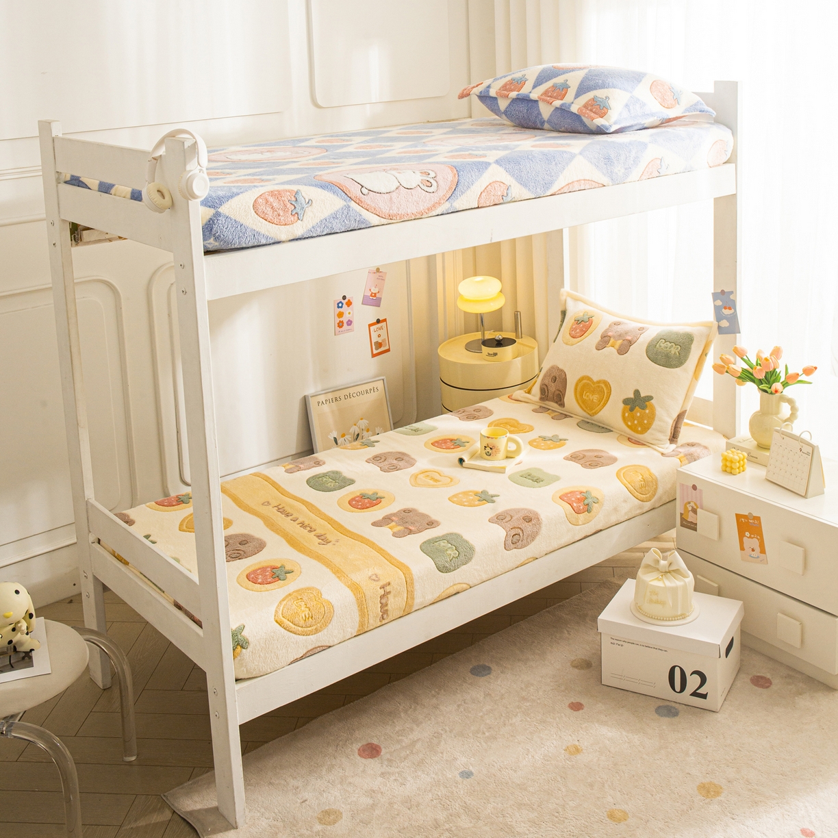 91家纺网 家纺一手货源 找家纺 小叮当家纺仓储工厂店 【长期供货】2025新款雪花绒学生床单床笠单品床笠单件床笠【支持小批量定制】 R小熊