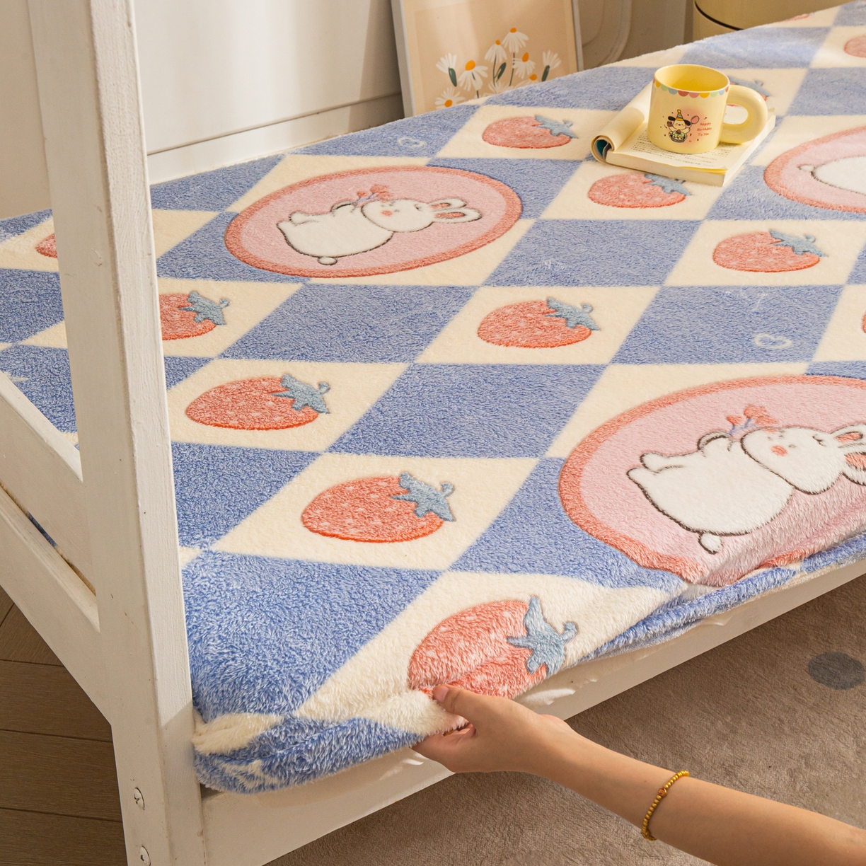 91家纺网 家纺一手货源 找家纺 小叮当家纺仓储工厂店 【长期供货】2025新款雪花绒学生床单床笠单品床笠单件床笠【支持小批量定制】 R兔兔