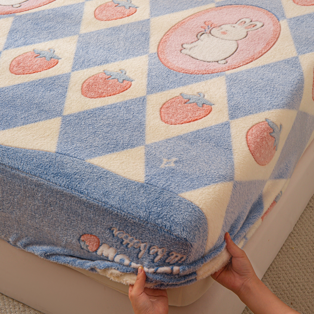 91家纺网 家纺一手货源 找家纺 小叮当家纺仓储工厂店 【长期供货】2025新款雪花绒学生床单床笠单品床笠单件床笠【支持小批量定制】 R兔兔