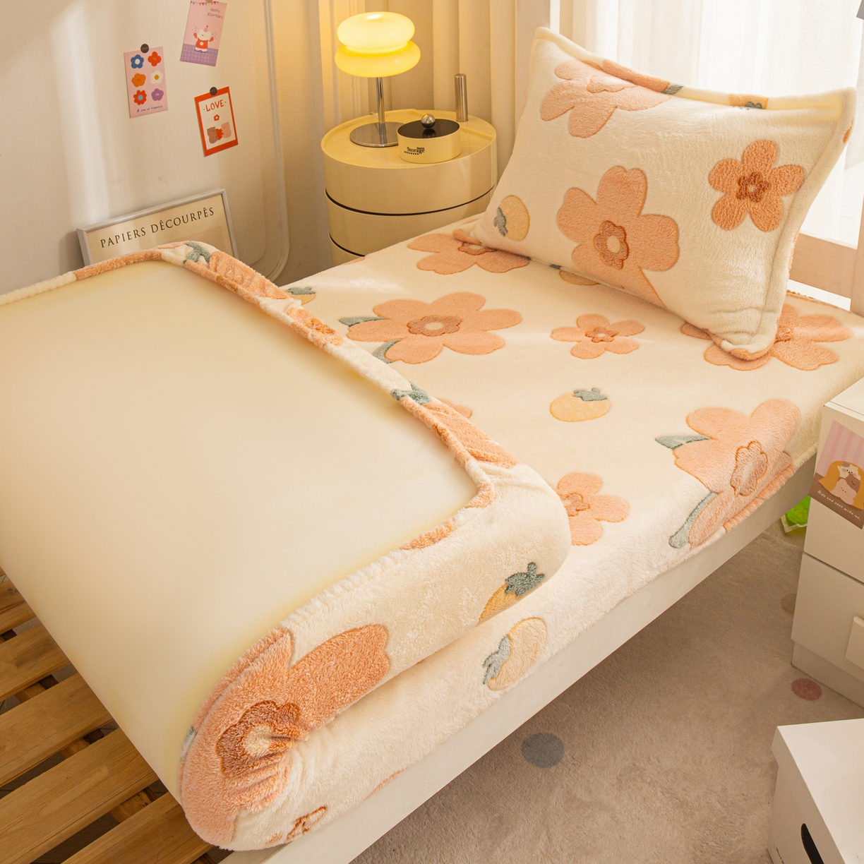 91家纺网 家纺一手货源 找家纺 （总）小叮当家纺仓储工厂店 【长期供货】2025新款雪花绒学生床单床笠单品床笠单件床笠【支持小批量定制】