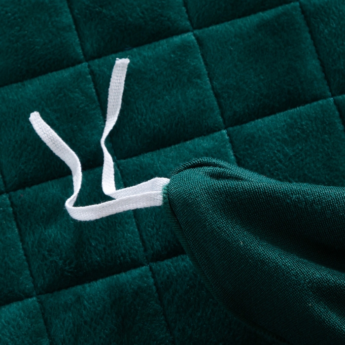 91家纺网 家纺一手货源 找家纺 小叮当家纺仓储工厂店 2025新款水晶绒夹棉床裙四件套 墨绿