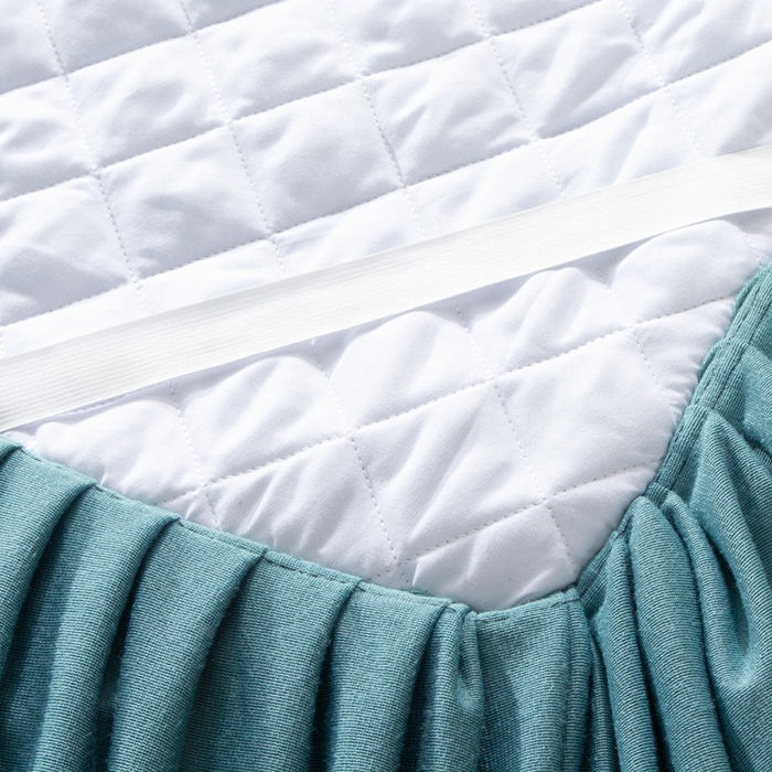 91家纺网 家纺一手货源 找家纺 小叮当家纺仓储工厂店 2025新款水晶绒夹棉床裙四件套 宝石兰