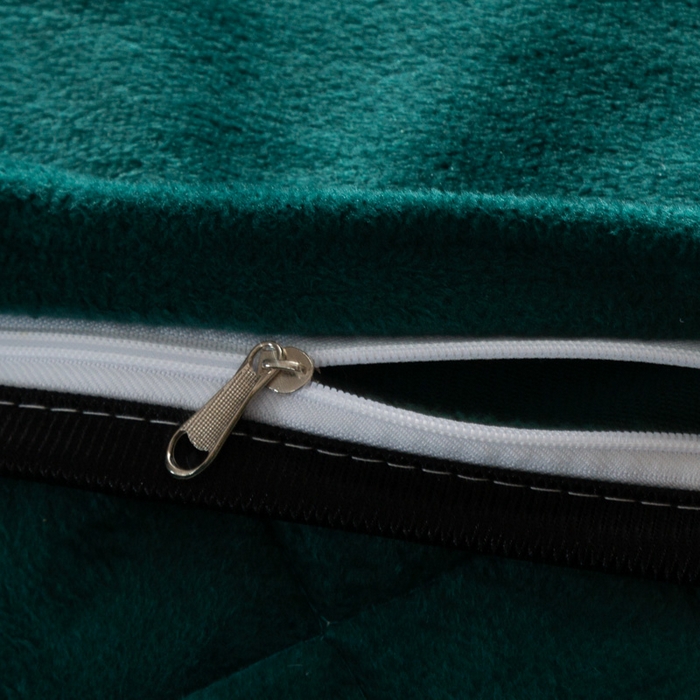 91家纺网 家纺一手货源 找家纺 小叮当家纺仓储工厂店 2025新款水晶绒夹棉床裙四件套 墨绿