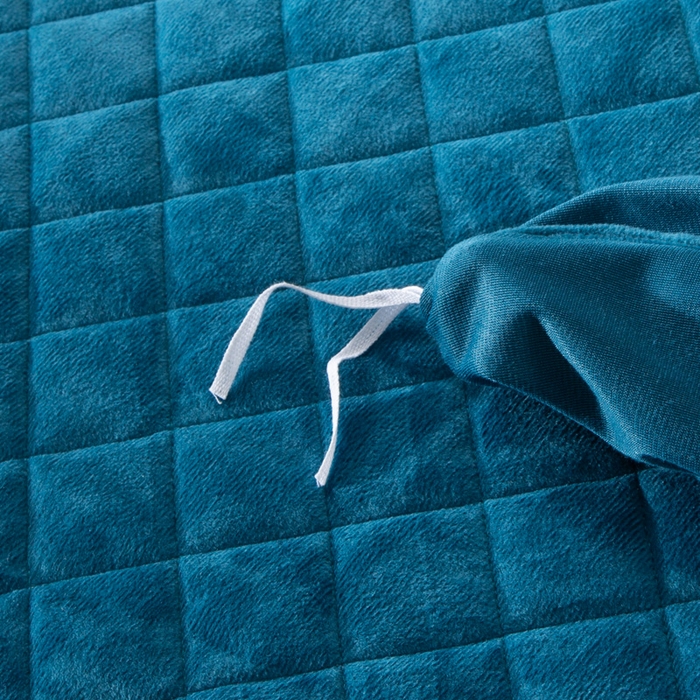 91家纺网 家纺一手货源 找家纺 小叮当家纺仓储工厂店 2025新款水晶绒夹棉床裙四件套 月光蓝