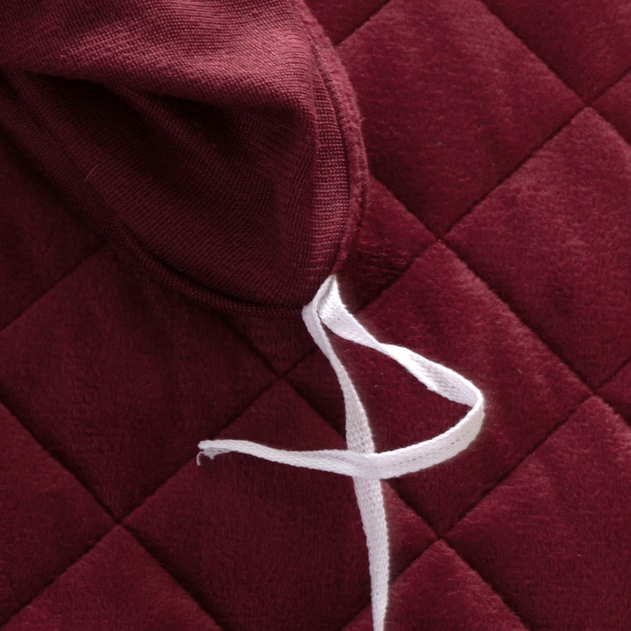 91家纺网 家纺一手货源 找家纺 小叮当家纺仓储工厂店 2025新款水晶绒夹棉床裙四件套 酒红