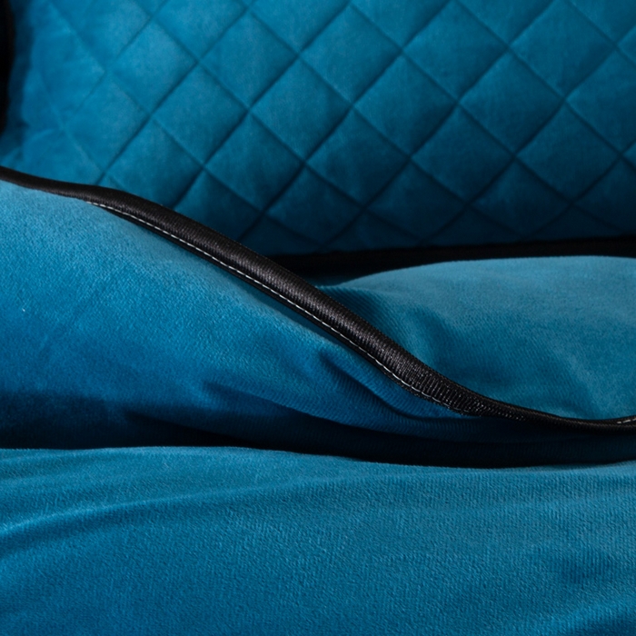 91家纺网 家纺一手货源 找家纺 小叮当家纺仓储工厂店 2025新款水晶绒夹棉床裙四件套 月光蓝