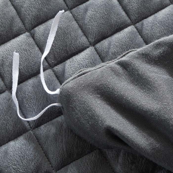 91家纺网 家纺一手货源 找家纺 小叮当家纺仓储工厂店 2025新款水晶绒夹棉床裙四件套 灰