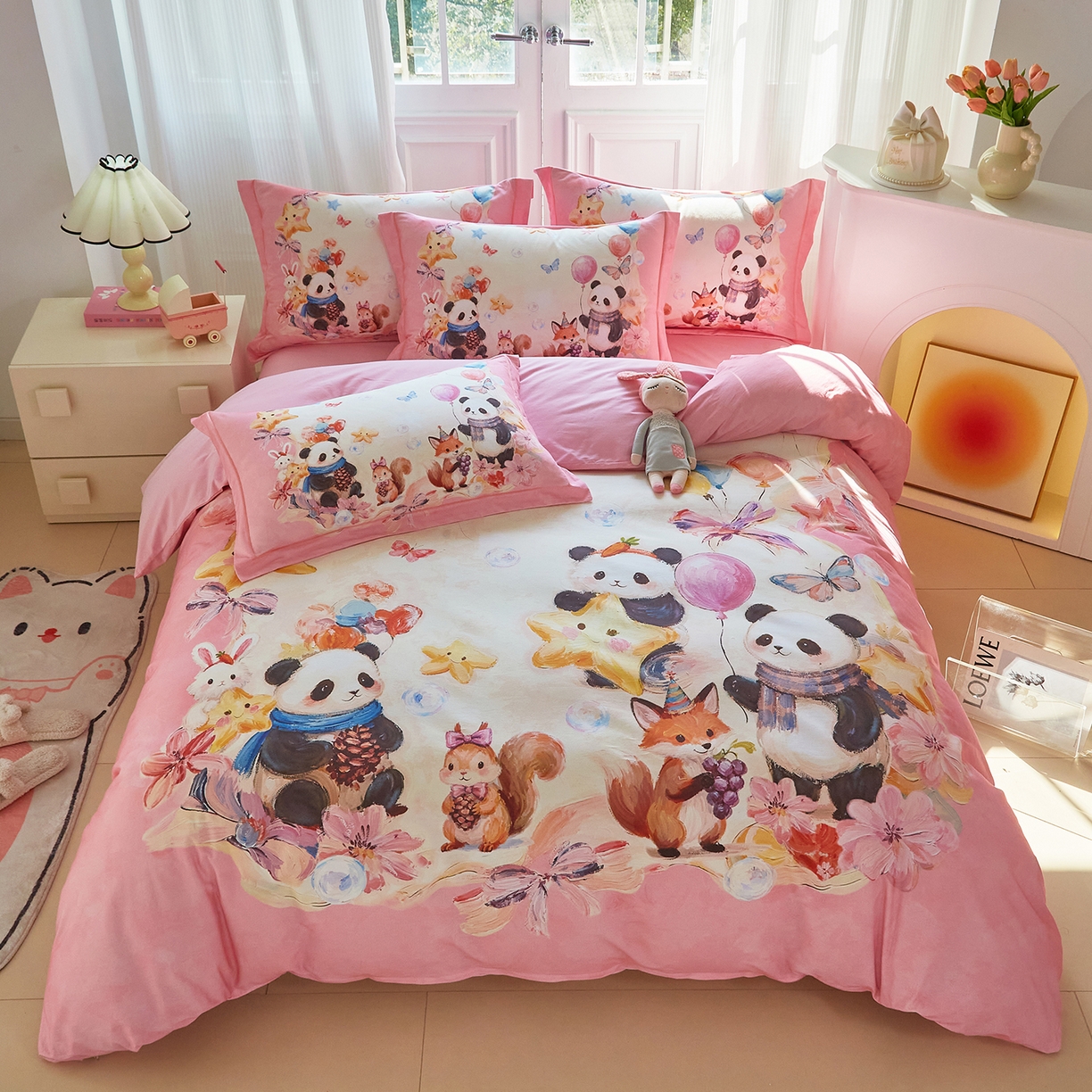 91家纺网 家纺一手货源 找家纺 （总）格里芬家纺 2025新款全棉纯棉加厚油画风大版卡通印花四件套 （控价标准不低于238元）