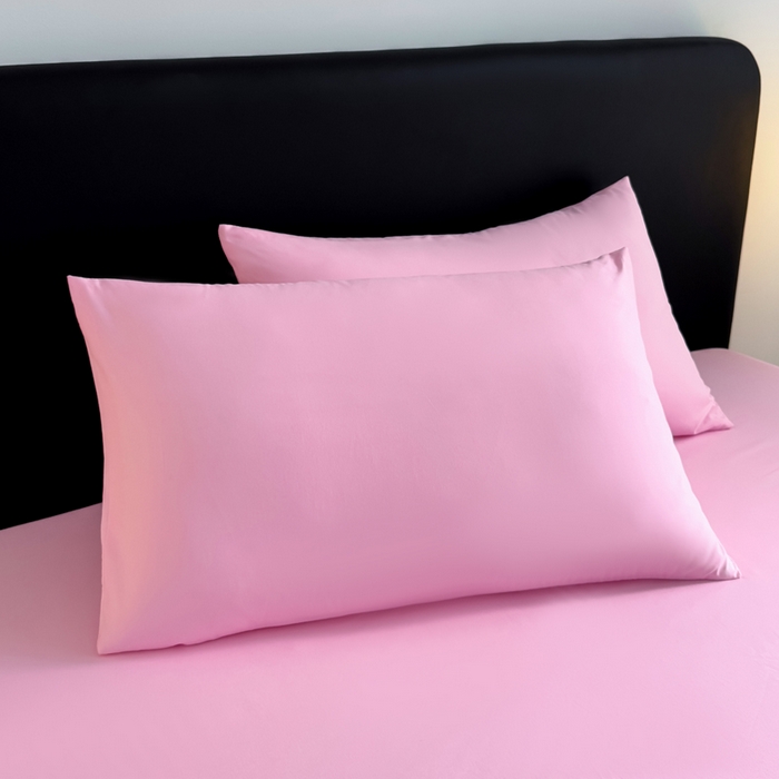 91家纺网 家纺一手货源 找家纺 仟岸家纺 2025新款高克重水洗磨毛单床笠床笠单件 粉色