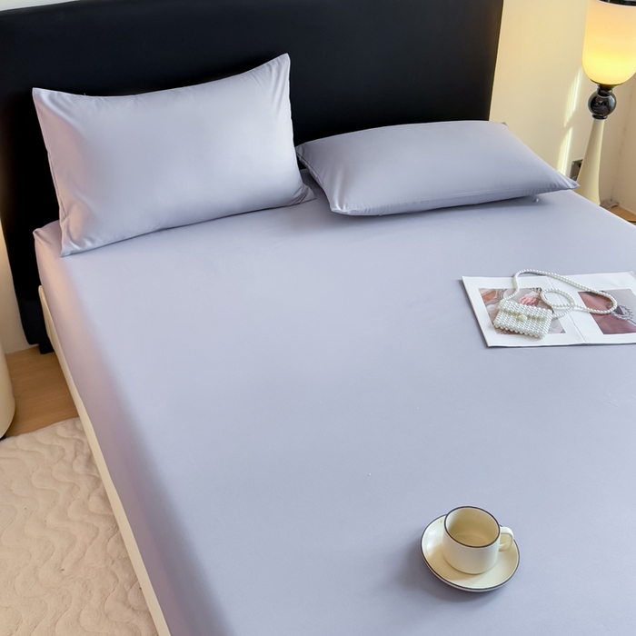 91家纺网 家纺一手货源 找家纺 仟岸家纺 2025新款高克重水洗磨毛单床笠床笠单件 灰色