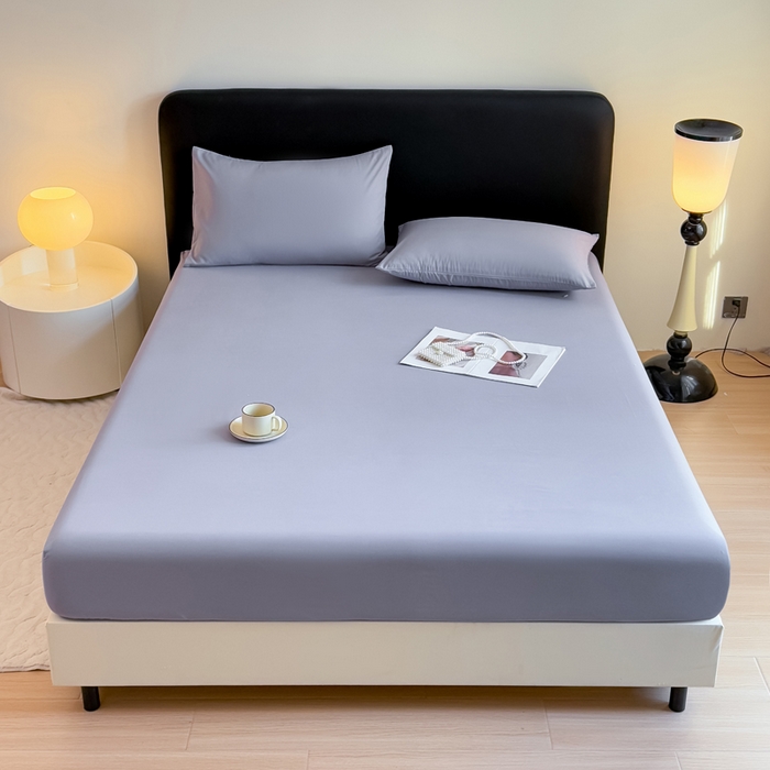 91家纺网 家纺一手货源 找家纺 仟岸家纺 2025新款高克重水洗磨毛单床笠床笠单件 灰色