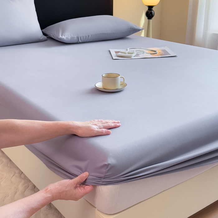 仟岸家纺 2025新款高克重水洗磨毛单床笠床笠单件 灰色