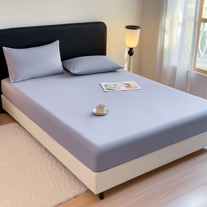 91家纺网 家纺一手货源 找家纺 仟岸家纺 2025新款高克重水洗磨毛单床笠床笠单件 灰色