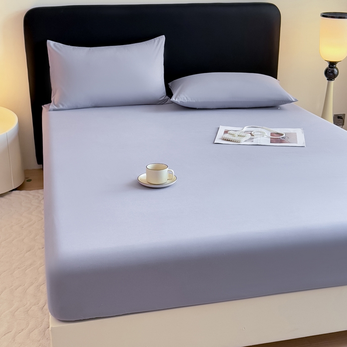 91家纺网 家纺一手货源 找家纺 仟岸家纺 2025新款高克重水洗磨毛单床笠床笠单件 灰色