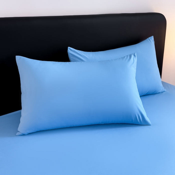 91家纺网 家纺一手货源 找家纺 仟岸家纺 2025新款高克重水洗磨毛单床笠床笠单件 蓝色