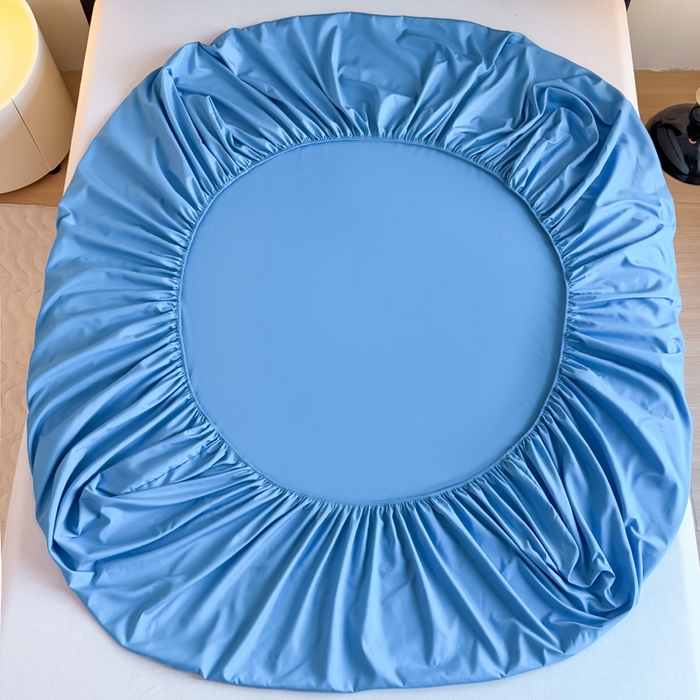 91家纺网 家纺一手货源 找家纺 仟岸家纺 2025新款高克重水洗磨毛单床笠床笠单件 蓝色