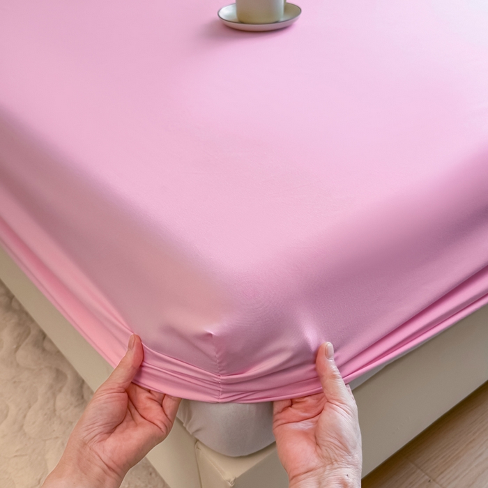 91家纺网 家纺一手货源 找家纺 仟岸家纺 2025新款高克重水洗磨毛单床笠床笠单件 粉色