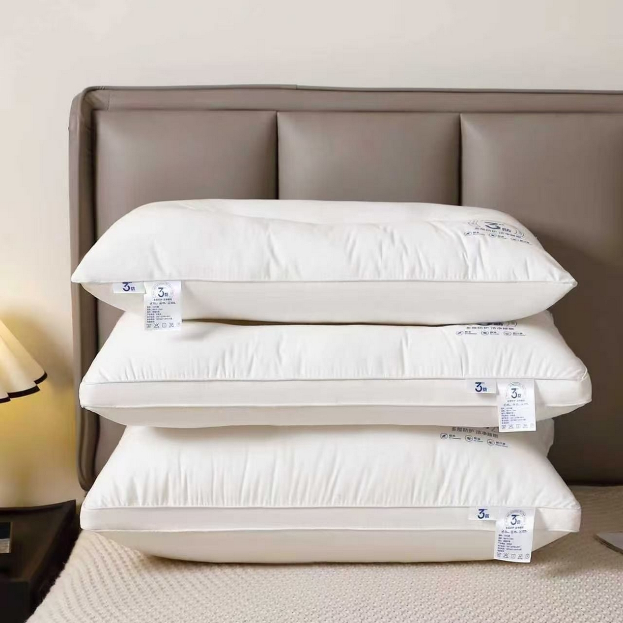 91家纺网 家纺一手货源 找家纺 （总）剑桥枕业 2025新款全棉三防净芯护颈枕头高中低枕芯羽丝棉酒店布草枕头
