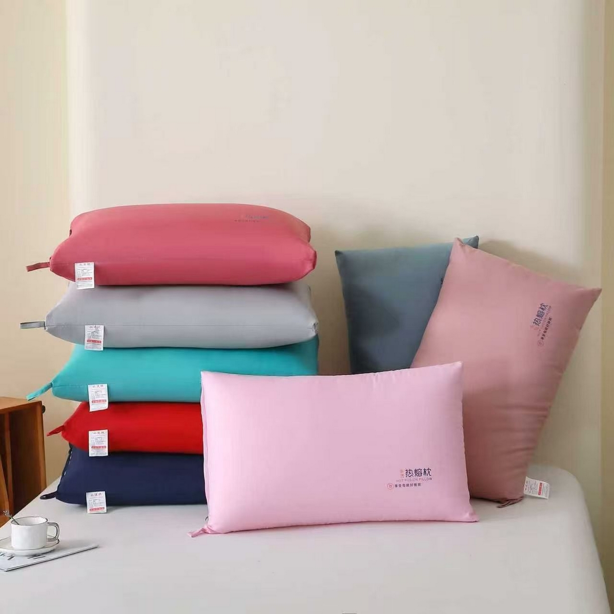 （总）剑桥枕业 2025新款特惠纯色水洗热熔枕芯整张棉枕头拼多多畅销热款