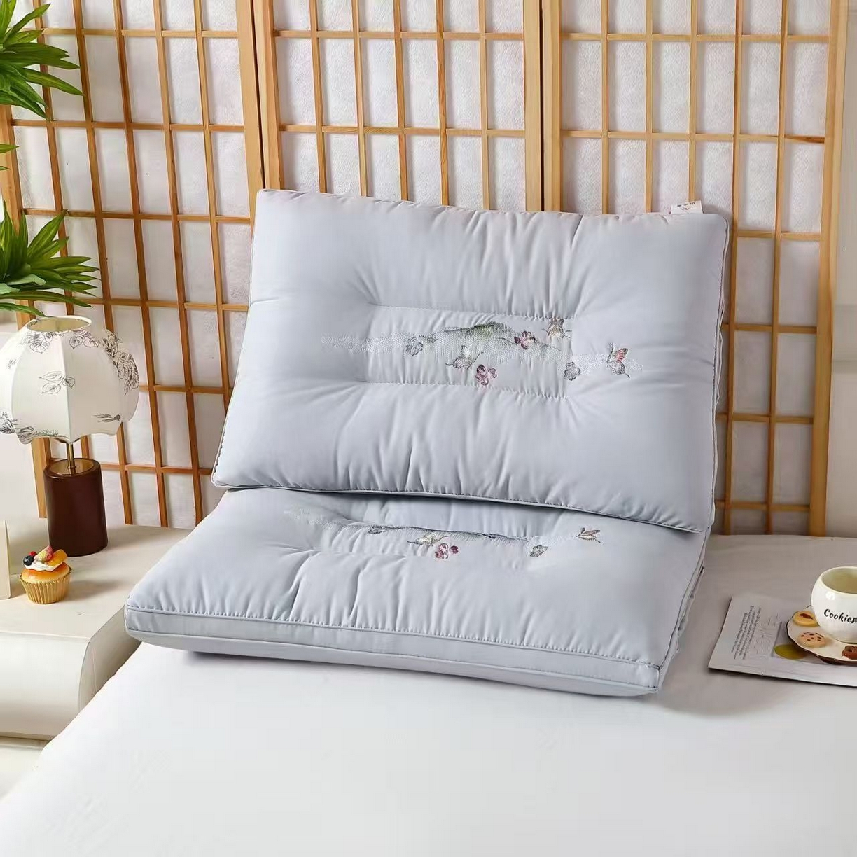 91家纺网 家纺一手货源 找家纺 （总）剑桥枕业 2025新款山水画定型护颈枕头 中高枕 活动跑量促销枕芯