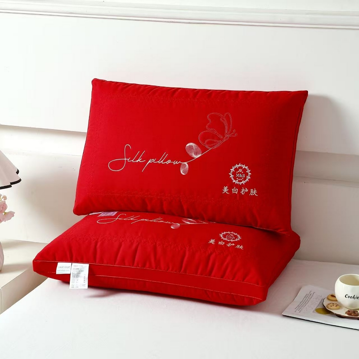 （总）剑桥枕业 2025新款美白护肤热熔硬枕头促销红色婚庆枕芯中高枕头便宜款