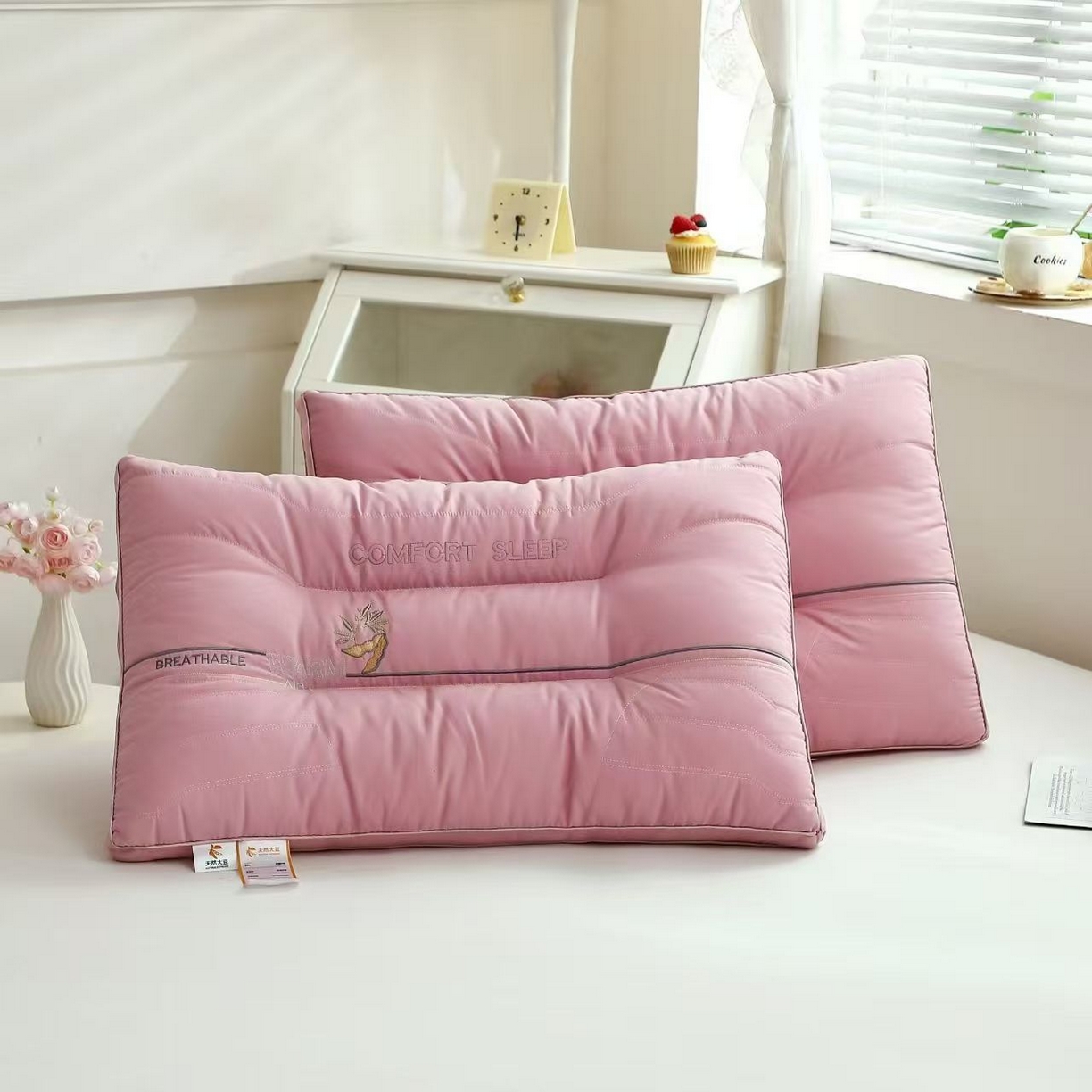 91家纺网 家纺一手货源 找家纺 （总）剑桥枕业 2025新款天然大豆豆荚定型护颈枕头 中高枕 活动跑量促销枕芯