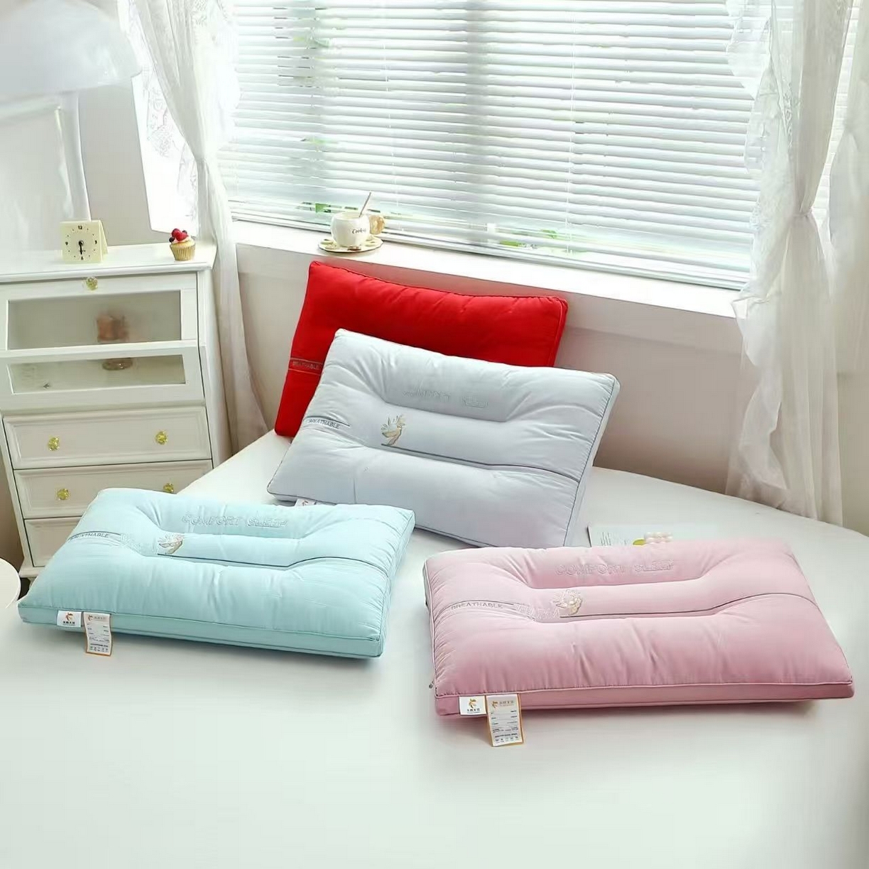 91家纺网 家纺一手货源 找家纺 （总）剑桥枕业 2025新款天然大豆豆荚定型护颈枕头 中高枕 活动跑量促销枕芯