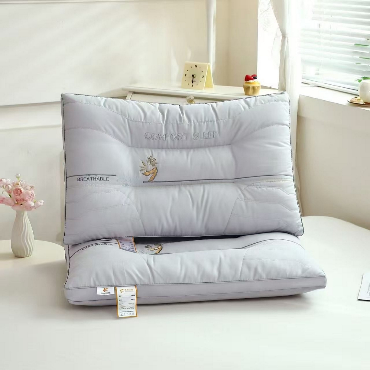 91家纺网 家纺一手货源 找家纺 （总）剑桥枕业 2025新款天然大豆豆荚定型护颈枕头 中高枕 活动跑量促销枕芯