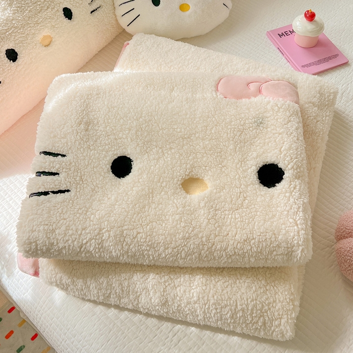 91家纺网 家纺一手货源 找家纺 （总）繁花家居 2025新款羊羔绒牛奶绒绣花喵喵系列毛毯