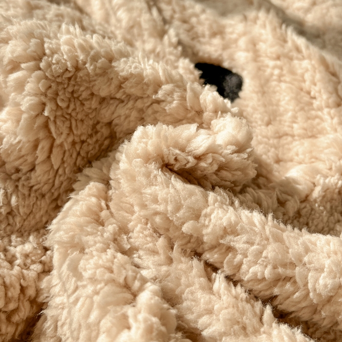 91家纺网 家纺一手货源 找家纺 繁花家居 2025新款羊羔绒牛奶绒绣花喵喵系列毛毯 表情喵-卡其