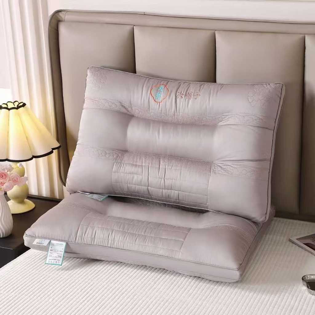 91家纺网 家纺一手货源 找家纺 （总）剑桥枕业 2025新款天然决明子定型护颈枕头红色婚庆枕芯中高枕头