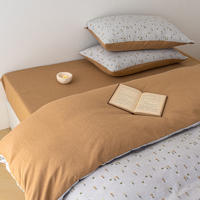 91家纺网 家纺一手货源 找家纺 竹合家纺 2025秋冬新款加厚磨毛色织暖绒系列针织四件套高克重 花儿朵朵