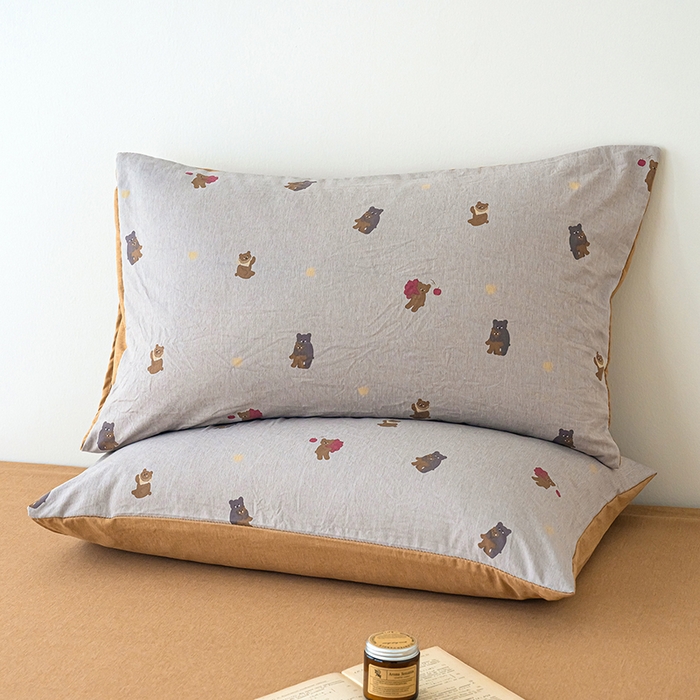 91家纺网 家纺一手货源 找家纺 竹合家纺 2025秋冬新款加厚磨毛色织暖绒系列针织四件套高克重 小熊一家