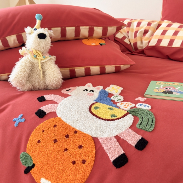 91家纺网 家纺一手货源 找家纺 （总）如意朵 2025新款全棉加厚磨毛绣花四件套风格一（专版花型）