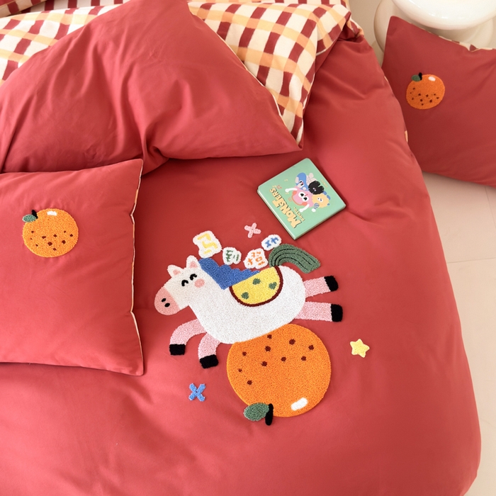 91家纺网 家纺一手货源 找家纺 （总）如意朵 2025新款全棉加厚磨毛绣花四件套风格一（专版花型）