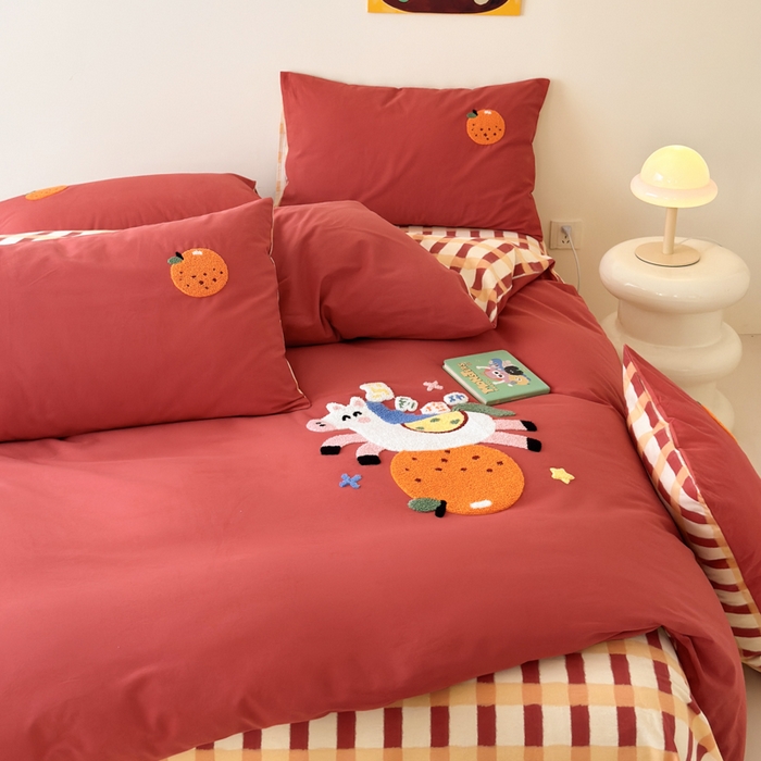 91家纺网 家纺一手货源 找家纺 （总）如意朵 2025新款全棉加厚磨毛绣花四件套风格一（专版花型）