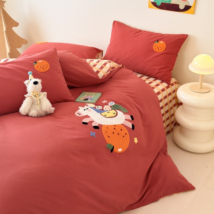 91家纺网 家纺一手货源 找家纺 （总）如意朵 2025新款全棉加厚磨毛绣花四件套风格一（专版花型）