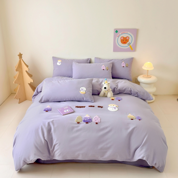 91家纺网 家纺一手货源 找家纺 （总）如意朵 2025新款全棉加厚磨毛绣花四件套风格一（专版花型）