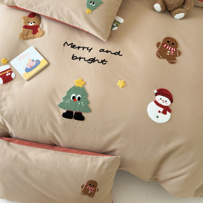 91家纺网 家纺一手货源 找家纺 如意朵 2025新款全棉加厚磨毛绣花四件套风格一（专版花型） 童话世界