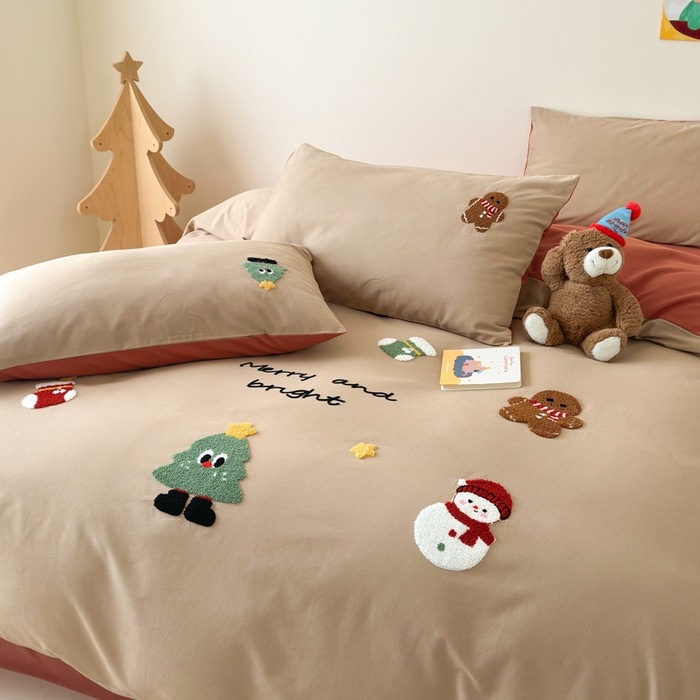 91家纺网 家纺一手货源 找家纺 如意朵 2025新款全棉加厚磨毛绣花四件套风格一（专版花型） 童话世界