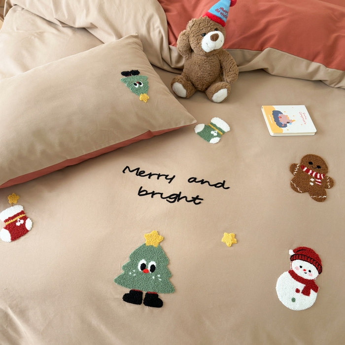 91家纺网 家纺一手货源 找家纺 如意朵 2025新款全棉加厚磨毛绣花四件套风格一（专版花型） 童话世界