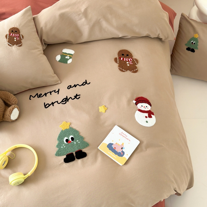 91家纺网 家纺一手货源 找家纺 如意朵 2025新款全棉加厚磨毛绣花四件套风格一（专版花型） 童话世界