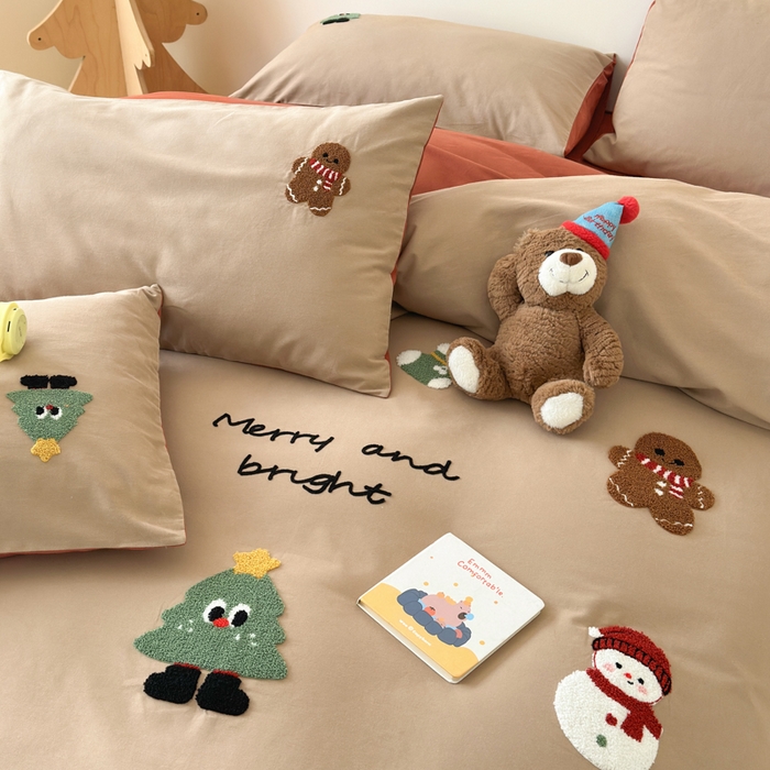 91家纺网 家纺一手货源 找家纺 如意朵 2025新款全棉加厚磨毛绣花四件套风格一（专版花型） 童话世界