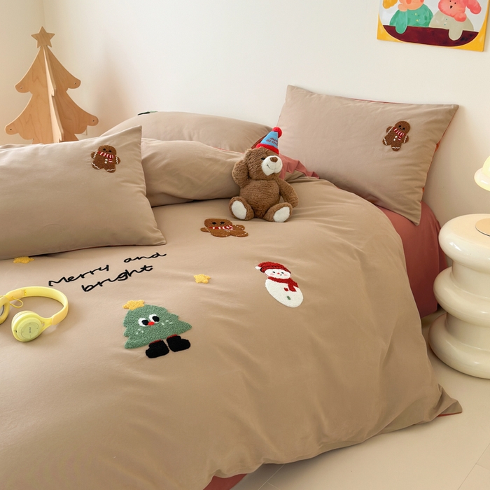 91家纺网 家纺一手货源 找家纺 如意朵 2025新款全棉加厚磨毛绣花四件套风格一（专版花型） 童话世界