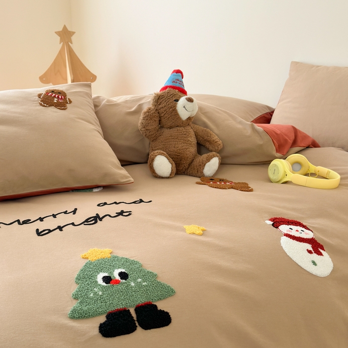 91家纺网 家纺一手货源 找家纺 如意朵 2025新款全棉加厚磨毛绣花四件套风格一（专版花型） 童话世界