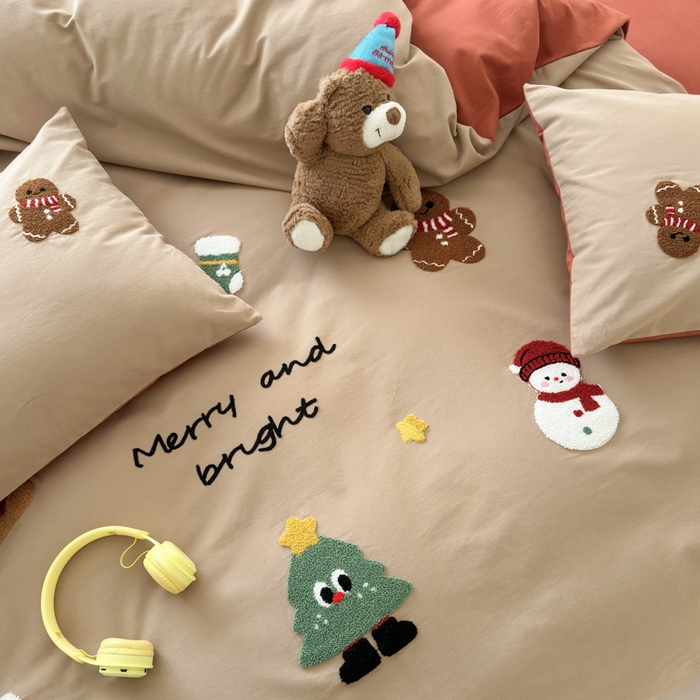 91家纺网 家纺一手货源 找家纺 如意朵 2025新款全棉加厚磨毛绣花四件套风格一（专版花型） 童话世界