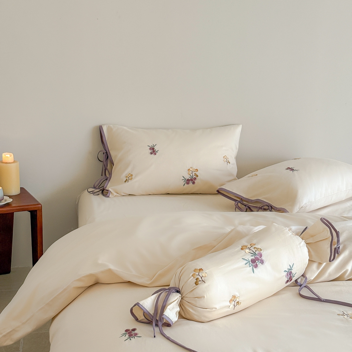 91家纺网 家纺一手货源 找家纺 （总）佳汐蓝家纺 2025秋冬新款撞色刺绣长绒棉全棉纯棉四件套