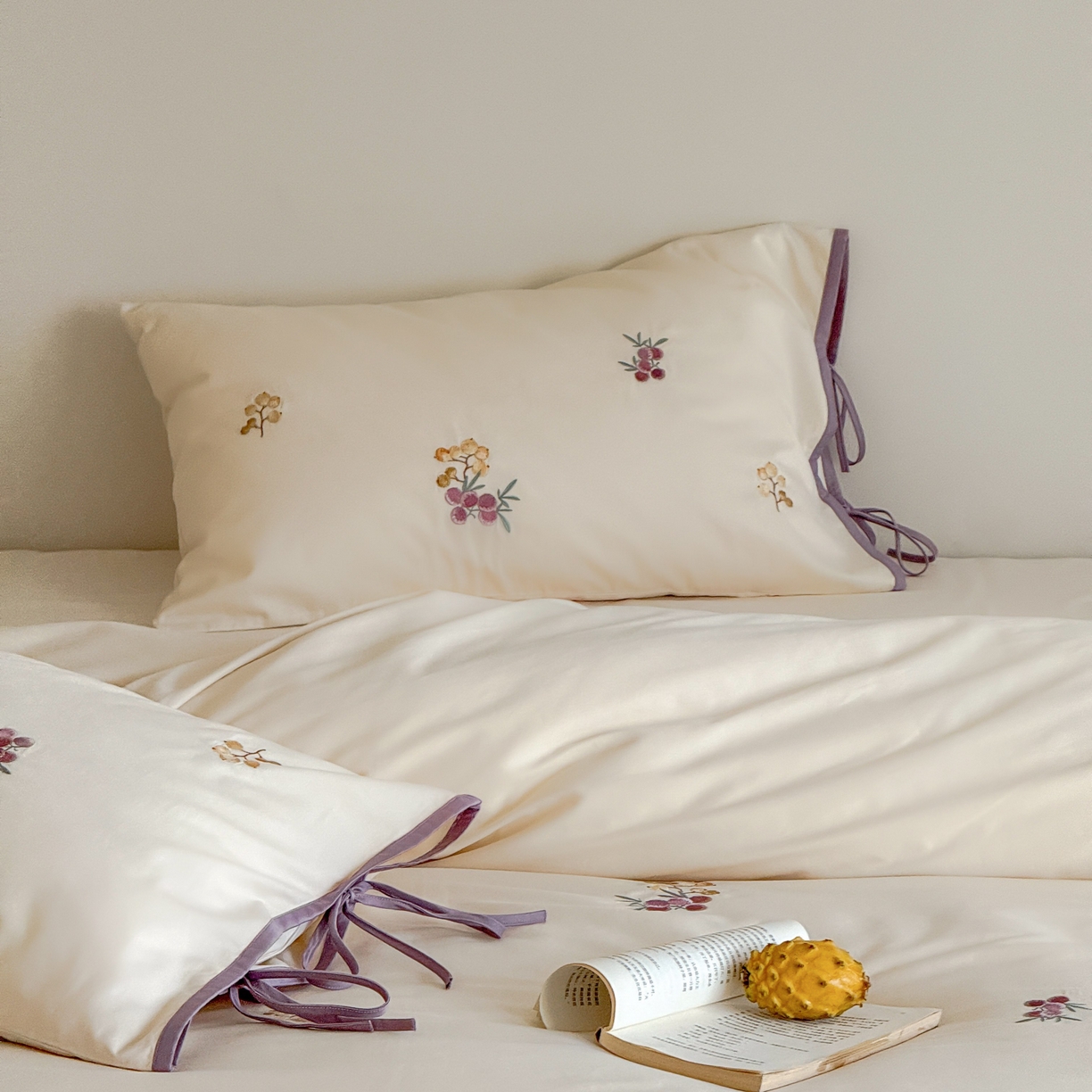 91家纺网 家纺一手货源 找家纺 （总）佳汐蓝家纺 2025秋冬新款撞色刺绣长绒棉全棉纯棉四件套