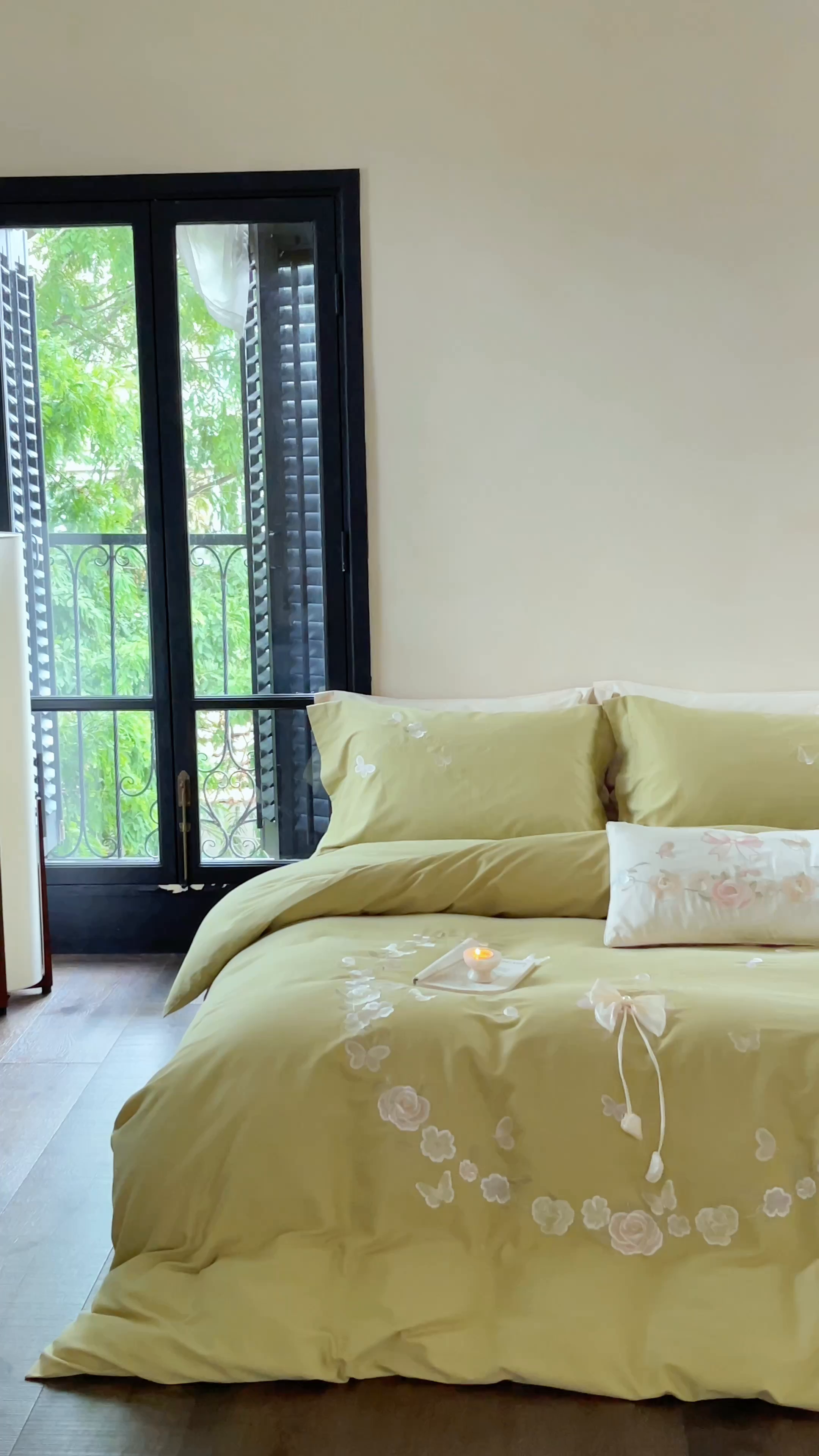 91家纺网 家纺一手货源 找家纺 佳汐蓝家纺 2025秋冬新款刺绣长绒棉全棉纯棉磨毛四件套花序 花序-绿